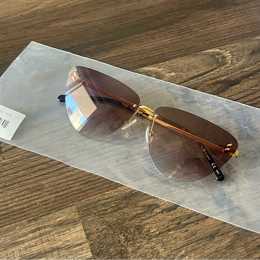 New Stella McCartney brown tinted aviator style sunglasses